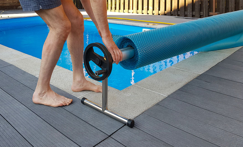 heat pump pool heater pool cover